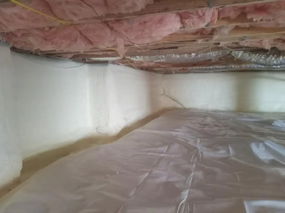Crawl space encapsulation with closed-cell spray foam for Attic Insulation in Howland Center