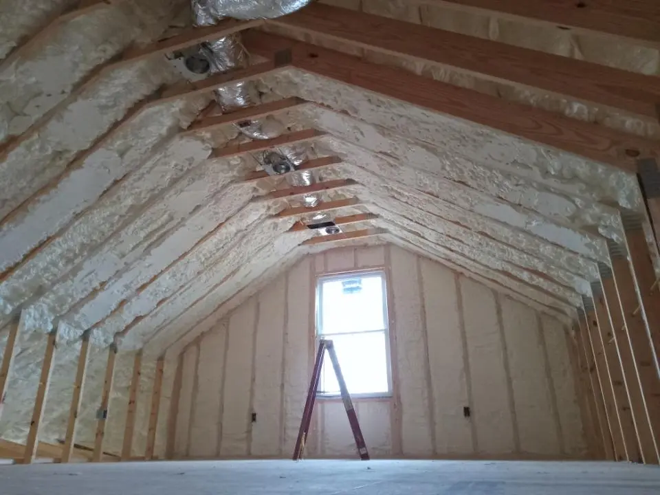 Spray foam roofing application for Crawl Space Insulation project in Howland Center